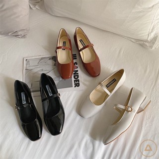 Mary Jane shoes รองเท้าแมรี่เจน ส้นเตี้ย ปากตื้น หัวสี่เหลี่ยม กันลื่น สวมใส่สบาย