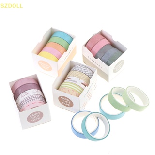 [cxSZDOLL] ชุดเทปกาว สีพื้น สําหรับตกแต่งสมุดภาพ 5 ม้วน ต่อกล่อง