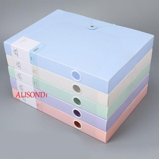 Alisond1 กล่องพลาสติก PP ขนาด A4 กันฝุ่น อเนกประสงค์ 5 สี สําหรับใส่จัดเก็บเอกสาร ใบเสร็จ