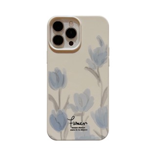 เคสซิลิโคนนิ่ม ลายดอกทิวลิป สําหรับ iPhone 15 Pro Max 15 Plus 14Pro 14ProMax 11 12 13 Pro Max mini X XS Max XR 7 8 Plus SE