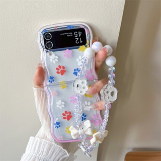 【Fold Wave】เคสโทรศัพท์มือถือ TPU นิ่ม กันกระแทก ป้องกันเลนส์ สําหรับ SAMSUNG Z Flip3 Flip4 Flip5