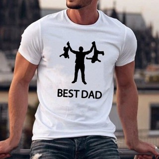 เสื้อยืดลําลอง แขนสั้น คอกลม พิมพ์ลายกราฟฟิค "Best Dad" เหมาะกับของขวัญวันพ่อ สามี สําหรับผู้ชาย