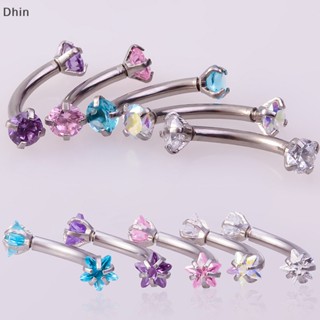 [Dhin] Crystal Eyebrow  Curved Barbell Stud Earring Jewelry Cartilage Tragus Earring Eyebrow Ring Labret Stud For Women Jewelry COD