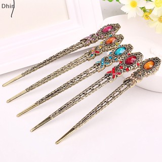 [Dhin] Crystal Metal Hair Stick Vintage Simple Hairpin Accessories Vintage Hair Pin COD