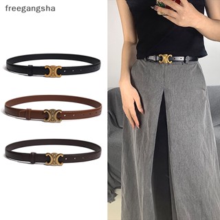 [FREG] New Alloy Buckle Thin Belt For Women Lady PU Leather Adjustable All-match Waist Belts Dress Jeans Pants Decor Straps FDH