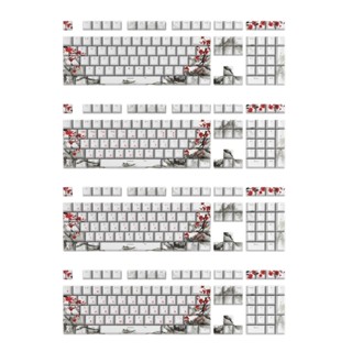R* Plum Blossom OEM ปุ่มกดคีย์บอร์ด OEM Russian Korean Japanese สําหรับคีย์บอร์ด Mechanical 108 ชิ้น
