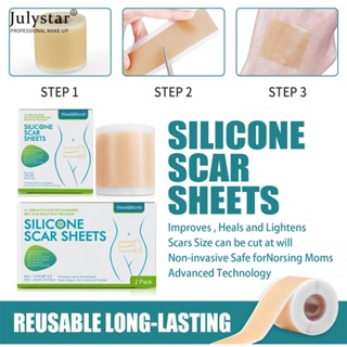 JULYSTAR West &amp; month Self-adhesive Silicone Scar Patch สำหรับแผลเป็นจากการผ่าตัด Laparotomy Scars Invisible