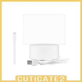 [Cuticate2] บอร์ดอะคริลิคใส พร้อมไฟ LED สําหรับเขียนข้อความ บาร์ โรงเรียน