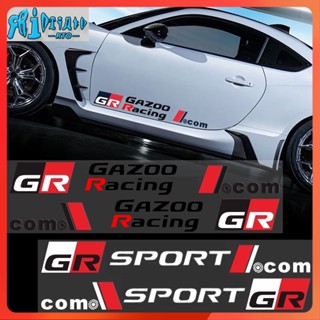 Rto สติกเกอร์ไวนิล GR GAZOO RACING สําหรับติดตกแต่งประตูรถยนต์ Toyota GR Sport VIos Yaris Corolla Cross Veloz Wish Revo CHR Avanza Fortuner Rush Innova raize Ca 2 ชิ้น