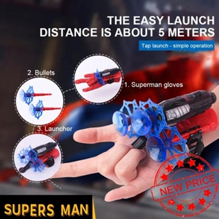 ถุงมือผ้าไหม ลาย Spiderman Spider Web Launcher Super Hero Spiderman สําหรับเด็ก Y7C7