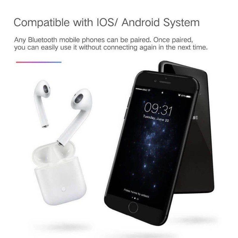 D10 i9s หูฟังบลูทูธ Bluetooth 5.0 +EDR TWS หูฟังไร้สาย  มีไมค์ หูฟังกีฬา หูฟังคู่  เสียงดี