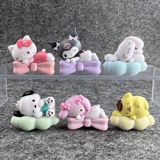 Eula ฟิกเกอร์ Sanrio Kuromi Melody Cinnamoroll DIY สําหรับตกแต่ง 6 ชิ้น