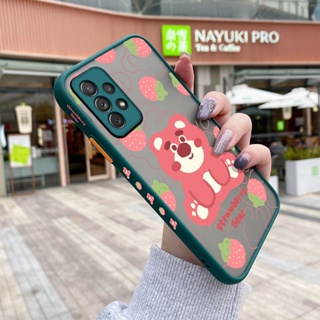 เคสโทรศัพท์มือถือ ซิลิโคนนิ่ม กันกระแทก ลายการ์ตูนหมี สตรอเบอร์รี่ สําหรับ Samsung galaxy A72 4G A72 5G