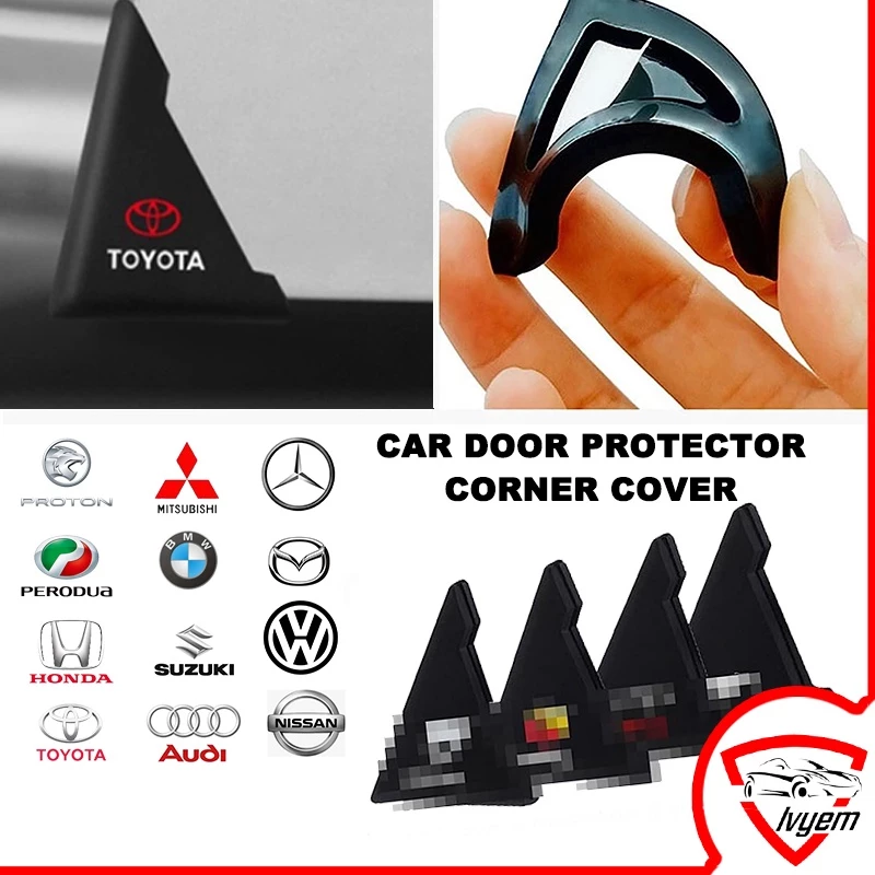 2PCS รถประตู Protector มุมฝาครอบกันชน Anti Collision Protector สติกเกอร์ Auto Emblems รถยนต์อุปกรณ์เสริมภายนอก