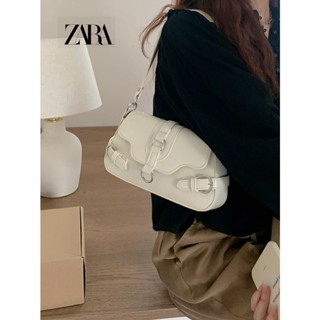 Zara กระเป๋าสะพายไหล่ลําลอง แบบพกพา เข้ากับทุกการแต่งกาย สไตล์รถจักรยานยนต์ สําหรับผู้หญิง