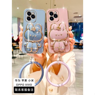เคส oppo A15 A15s A35 A16 a17 A17K oppo a17 เคสเคลือบไฟฟ้า กระจกเครื่องสําอาง ขาตั้ง นิ่ม พร้อมสายคล้อง