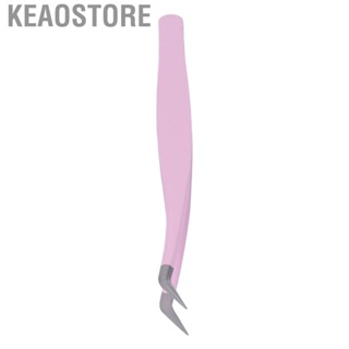 Keaostore Bent Lash Tweezers Precise Stainless Steel Close Bite Portable Fashionable Eyelash Extension for Home Fanning