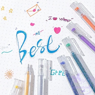 วาเลนไทน์ ปากกาเจล ที่มีสีสัน ทนทาน โรงเรียน เด็ก ของขวัญ เครื่องเขียน เขียน เครื่องมือ กลิตเตอร์ ลูกกลิ้ง ปากกา
