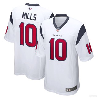 เสื้อกีฬาแขนสั้น ลายทีมชาติฟุตบอล HQ1 NFL Houston Texans Davis Mills พลัสไซซ์ QH1