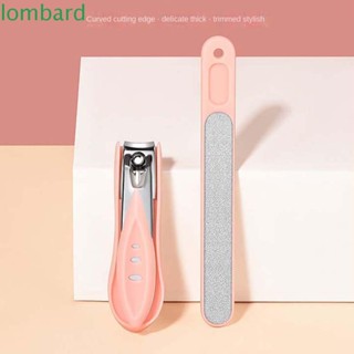 Lombard ชุดกรรไกรตัดเล็บ พลาสติก สีชมพู แบบพกพา 2 ชิ้น ต่อชุด