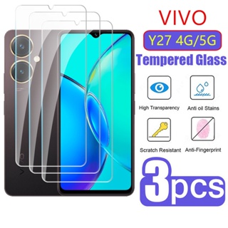 (ขายดี) ฟิล์มกระจกนิรภัยกันรอยหน้าจอ HD แบบใส สําหรับ VIVO Y27 4G 5G VIVOY27 Y 27 2023 1-3 ชิ้น