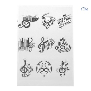 Yys แสตมป์ซิลิโคนใส ลายตัวโน้ตดนตรี แฮนด์เมด สําหรับทําการ์ด อัลบั้ม งานฝีมือ