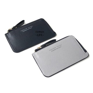 Cymx กระเป๋าสตางค์ หนัง PU ใบเล็ก มีซิป สําหรับผู้ชาย