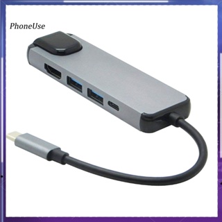 Phoneuse 5 in 1 อะแดปเตอร์แปลงสายชาร์จ Type C เป็น 4K HDMI USB 30 สําหรับ MacBook Pro