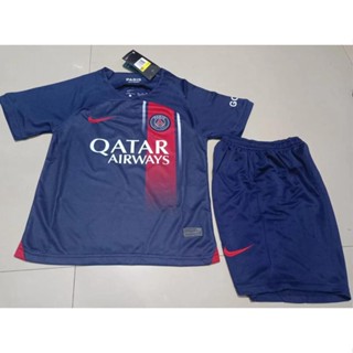 เสื้อกีฬาแขนสั้น ลายทีมชาติฟุตบอล PSG Paris Saint-Germain คุณภาพสูง สําหรับเด็ก 2023 24