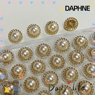 DAPHNE กระดุมโลหะ ประดับมุก สําหรับตกแต่งเสื้อผ้า 20 ชิ้น