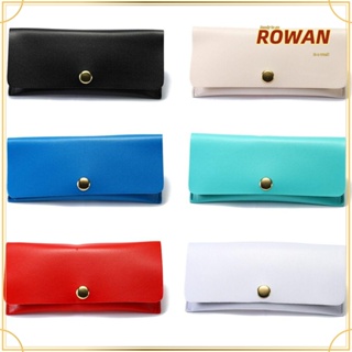 Rowans กระเป๋าใส่แว่นตากันแดด หนัง PU พับได้ แบบพกพา สีพื้น สําหรับผู้ชาย และผู้หญิง