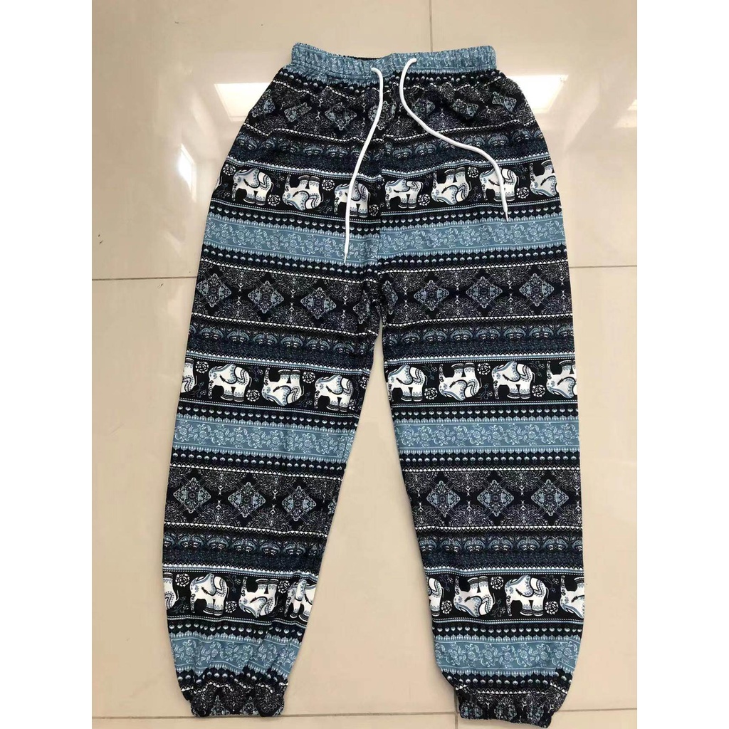 LovIn--กางเกงผ้าสปันลายช้างขาจั๊มเอวรูดได้จริง ใส่ไปทะเลใส่อยู่บ้านชิวๆ - รูปที่ 3