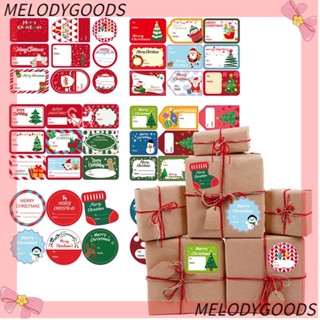 MELODG สติกเกอร์ฉลาก ลายคริสต์มาส DIY สําหรับติดตกแต่งกล่องของขวัญ ปาร์ตี้ เทศกาลคริสต์มาส 5 แผ่น