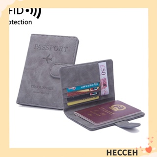 Hecceh RFID ปกหนัง PU ใส่หนังสือเดินทาง บัตรเครดิต อเนกประสงค์