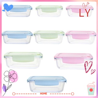 LY High Quality Airtight Lid Container 410/700/1040ml Microwave Oven Safe Food Storage Containers Tableware Extra Large Freezer Dishwasher 3 Colors Glass Lunch Box/Multicolor