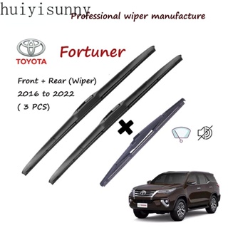 Hys 2016 ถึง 2022 Toyota Fortuner 16 + 22 + 12A ใบปัดน้ําฝน สําหรับ FORTY ชุดที่ปัดน้ําฝนหน้าต่างรถยนต์ (ซิลิโคนไฮบริด ด้านหน้า / ด้านหลัง ของแท้)