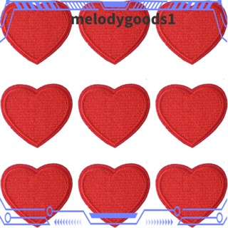 MELODYGOODS1 แผ่นผ้าฝ้าย ลายหัวใจ สีแดง 2.1x1.8 นิ้ว สําหรับเสื้อแจ็กเก็ต DIY 10 ชิ้น