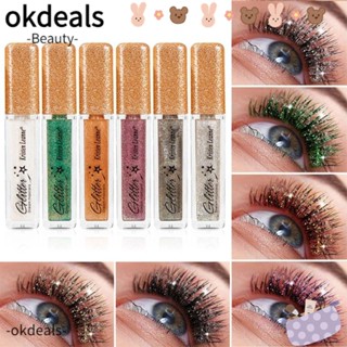 OKDEALS มาสคาร่า สีดํา ปาร์ตี้ กําหนด ดัดผม กันน้ํา แวววาว ประกายเพชร มาสคาร่า