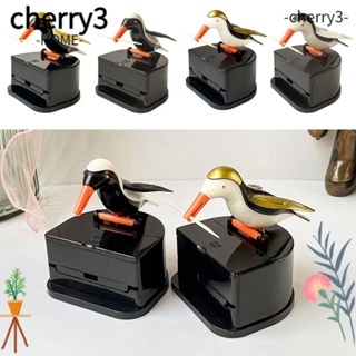 CHERRY3 กล่องเก็บไม้จิ้มฟันอัตโนมัติ ABS ลายการ์ตูนนกฮัมมิ่งเบิร์ด สําหรับบ้าน