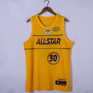 เสื้อกีฬาแขนกุด ลายทีม All-star NBA Jersey Golden State Warriors CURRY สีเหลือง สไตล์คลาสสิก 2021