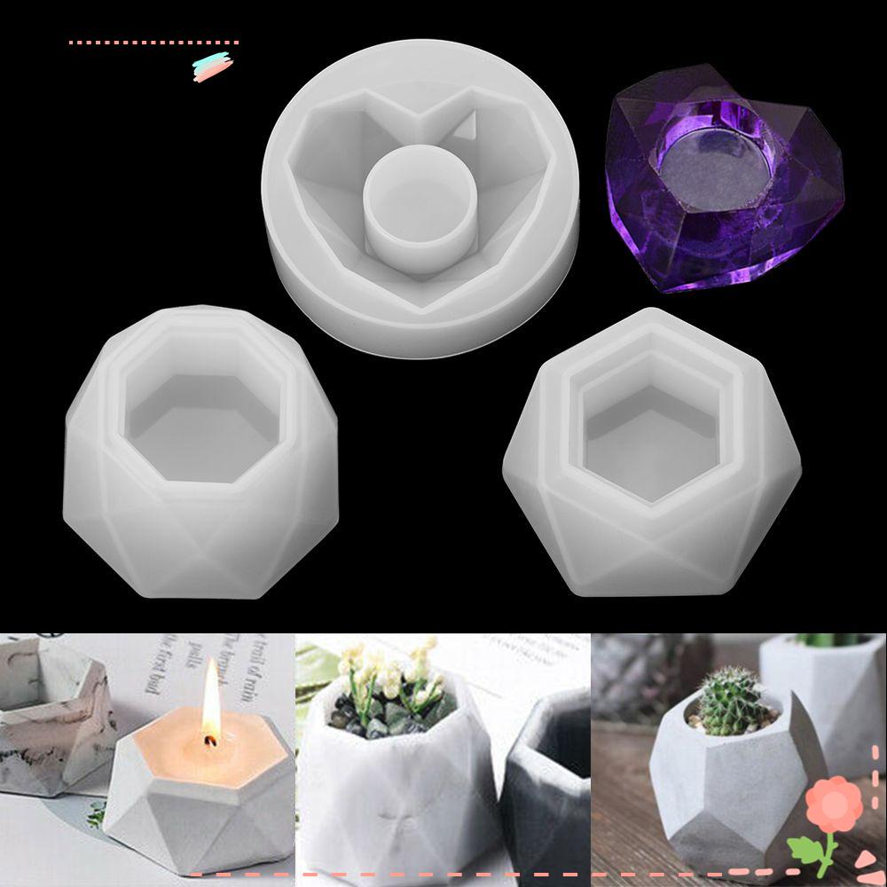 PEONY Storage Epoxy Resin Mold Home Decorations Succulent Flowerpot Crystal Resin Tray Mold Jewelry Making Tool Casting DIY Hexagon Cup Resin Crafts Silicone Mould