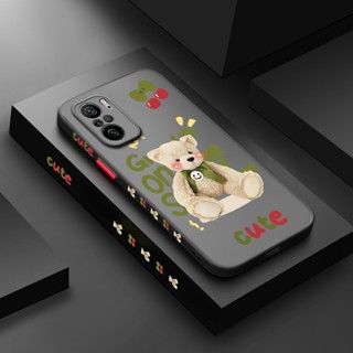 เคสมือถือ แบบแข็ง ขอบซิลิโคน ลายการ์ตูนหมีน่ารัก กันกระแทก สําหรับ Xiaomi MI POCO F3 Redmi K40 K40 Pro