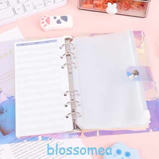 Blossomea กระเป๋า PVC แบบใส มีซิป ขนาด A6 สําหรับใส่โน้ตบุ๊ก