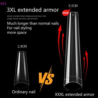 (KFL) เล็บปลอม ยาวมาก สีโปร่งใส สําหรับตกแต่งเล็บ 504 550 ชิ้น