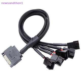 Newsandthen1 สายเคเบิลแยกพัดลมระบายความร้อน 27 ซม. 12V SATA เป็นพอร์ตเชื่อมต่อ 3/4Pin สีดํา สําหรับคอมพิวเตอร์ PC Molex IDE