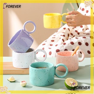 FOREVER แก้วเซรามิค กระเบื้องพอร์ซเลน พร้อมหูจับ 300 มล. สําหรับตกแต่งบ้าน