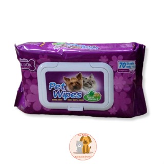 BOKDOK Pet Wipes ผ้าเปียกสำหรับสัตว์เลี้ยง ใช้ง่าย สะดวก สดชื่นเหมือนอาบน้ำใหม่ 70 แผ่น/1แพ็ค