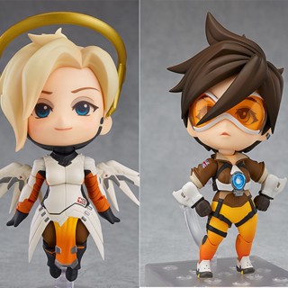 โมเดลฟิกเกอร์ Overwatch Nendoroid OW Tracer 730 Mercy 790 ของเล่นสําหรับเด็ก