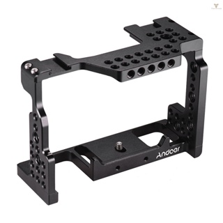 Fw Andoer Camera Cage Video Film Movie Making Stabilizer Aluminum Alloy 1/4 Inch Screw with Cold Shoe Mount for  A7II/A7III/A7SII/A7M3/A7RII/A7RIII Camera