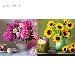 ชุดงานปักครอสติชเม็ดบีด ทรงเพชร ลายโมเสก ดอกไม้ 5D DIY [alloetools.th]